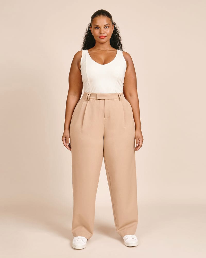 Plus size hot sale tan dress pants